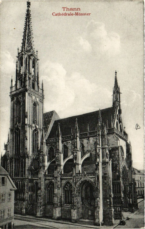 Carte postale ancienne Thann - Cathédrale Munster à Thann