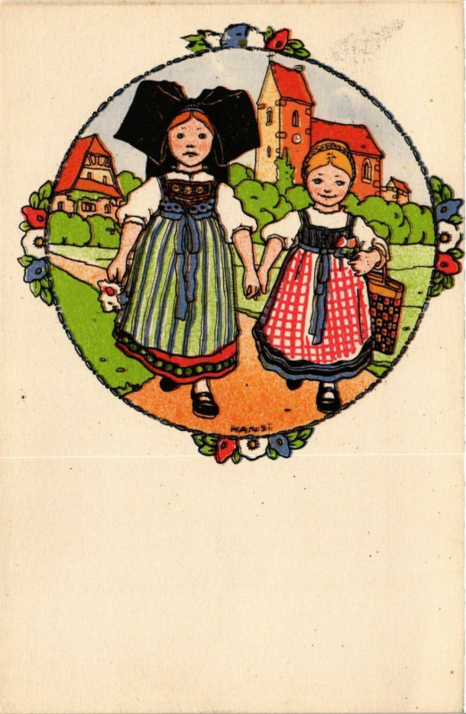 Carte postale ancienne Enfants en costume folklorique
