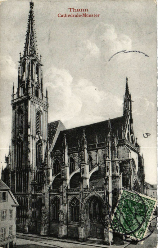 Carte postale ancienne Thann - Cathédrale-Munster à Thann