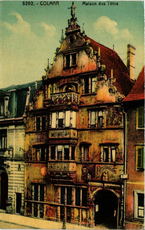 Carte postale ancienne Colmar - Maison des Tetes à Colmar