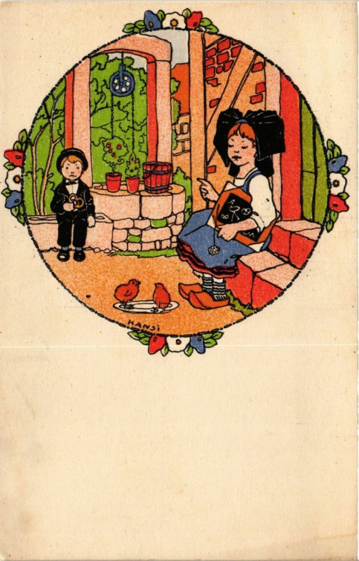 Carte postale ancienne Enfants en costume folklorique
