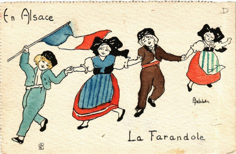 Carte postale ancienne En Alsace - La Farandole