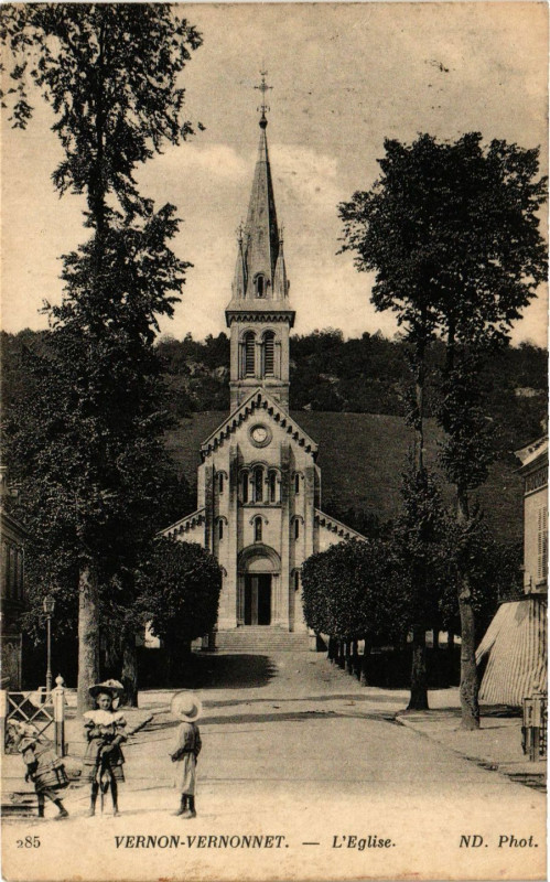 Carte postale ancienne Vernon-Vernonnet - L'Eglise à Vernon