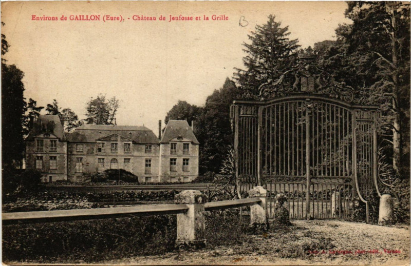 Carte postale ancienne Env. de Gaillon - Chateau de Janfosse et la Grille à Gaillon