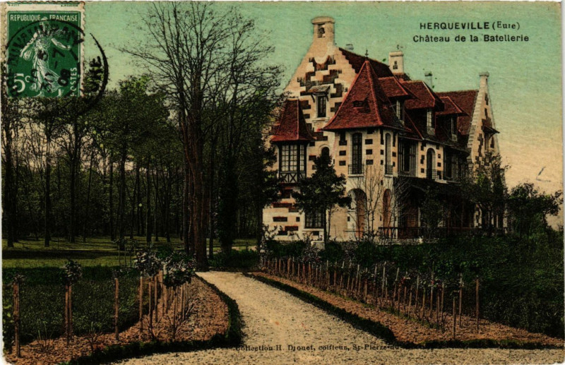 Carte postale ancienne Herqueville - Chateau de la Batellerie à Herqueville