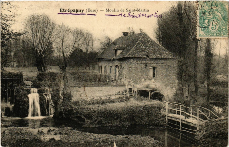 Carte postale ancienne Etrepagny - Moulin de Saint-Martin à Étrépagny