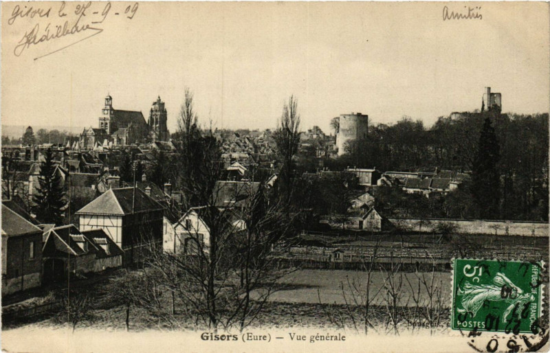 Carte postale ancienne Gisors - Vue générale à Gisors