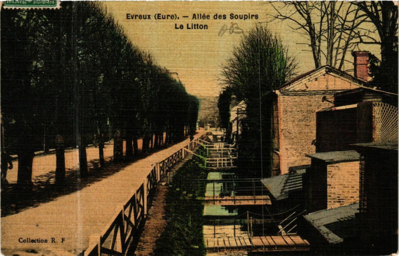 Carte postale ancienne Evreux - Allée des Soupirs - Le Litton à Évreux