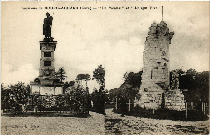 Carte postale ancienne Env. de Bourg-Achard - Le Mobile et Le Qui Vive à Bourg-Achard