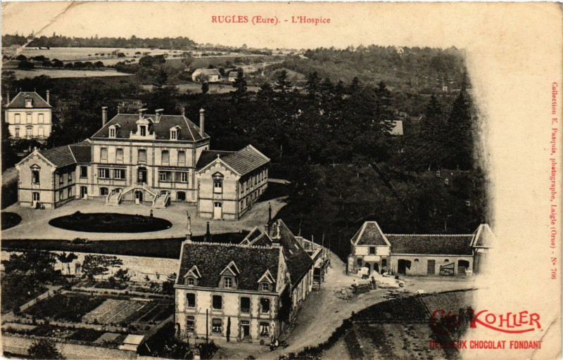 Carte postale ancienne Rugles - Ll'Hospice à Rugles