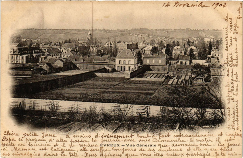 Carte postale ancienne Evreux - Vue générale à Évreux