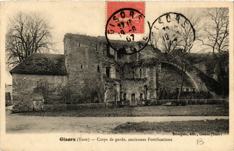 Carte postale ancienne Gisors - Corps de garde anciennes Fortifications à Gisors