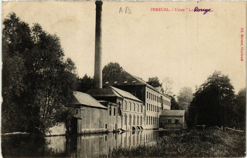 Carte postale ancienne Perruel - Usine La Rouge à Perruel