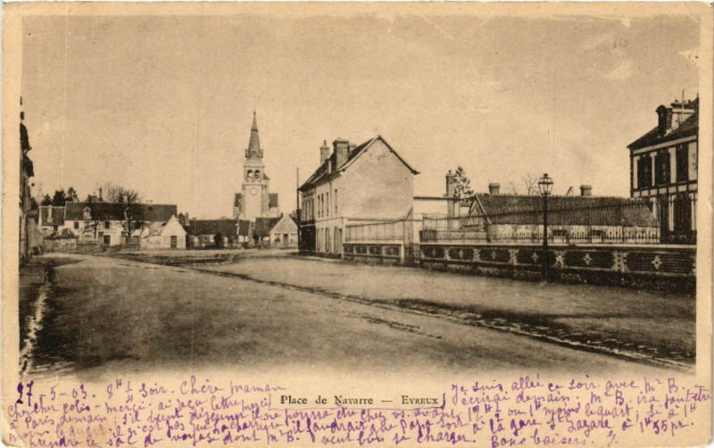 Carte postale ancienne Place de Navarre - Evreux à Évreux