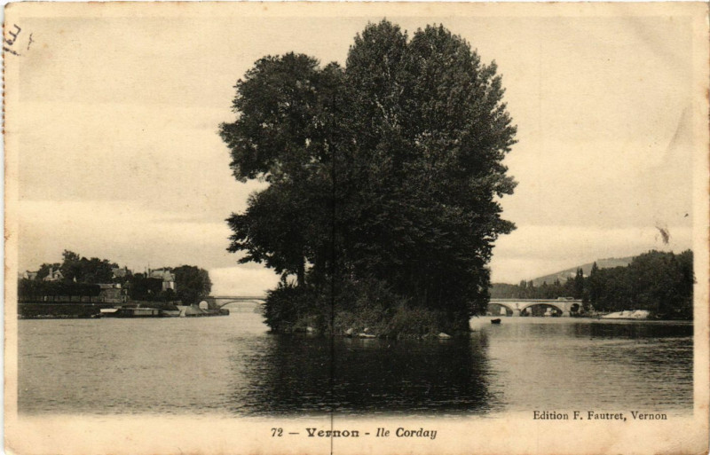 Carte postale ancienne Vernon - Ile Corday à Vernon
