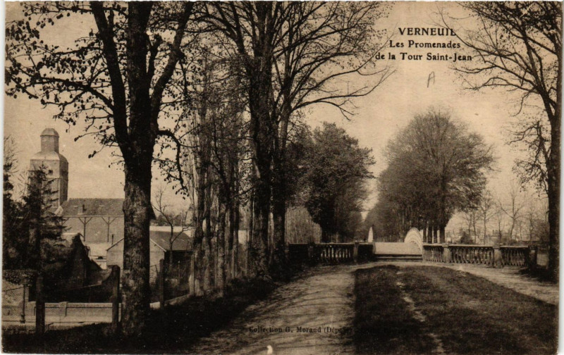 Carte postale ancienne Verneuil - Les Promenades de la Tour Saint-Jean