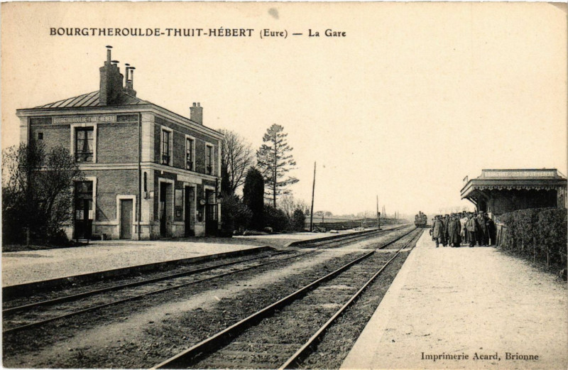 Carte postale ancienne Bourgtheroulde-Thuit-Hebert - La Gare