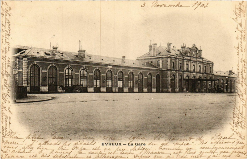 Carte postale ancienne Evreux - La Gare à Évreux