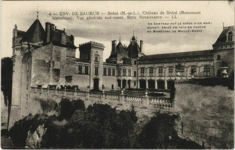 Carte postale ancienne Saumur Breze à Saumur