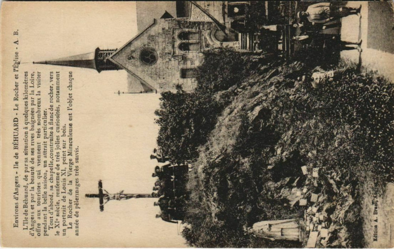 Carte postale ancienne Environs d'Angers Ile de Behuard à Angers