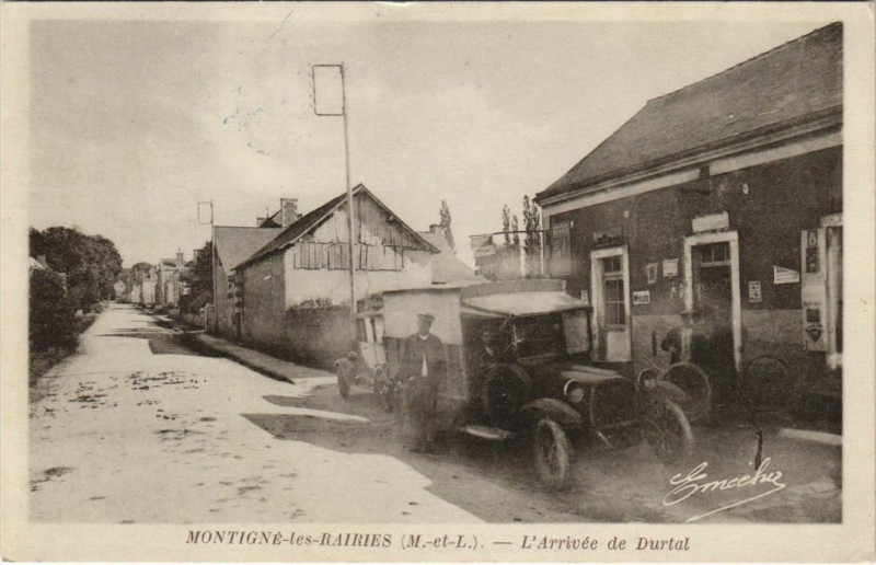 Carte postale ancienne Montigne-les-Rairies L'Arrivee de Durtal à Durtal