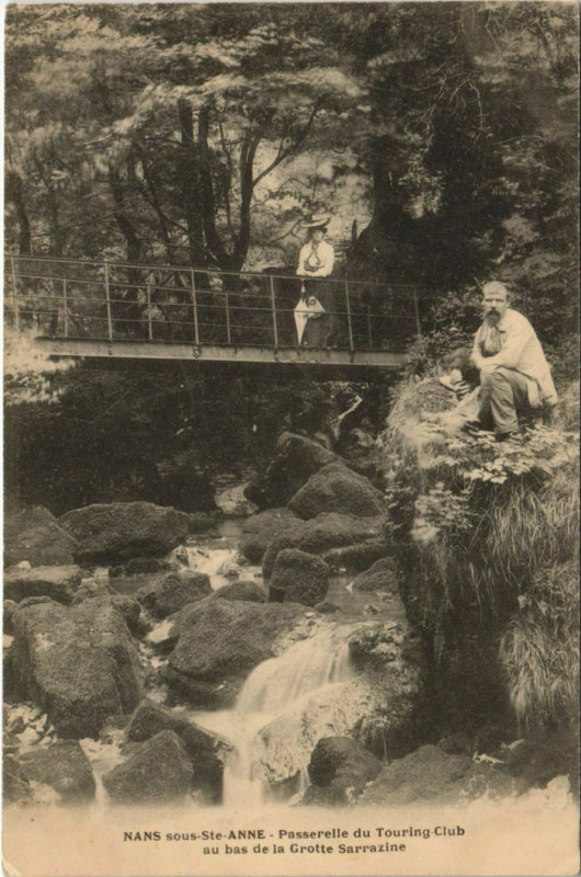 Carte postale ancienne Nans-sous-Sainte-Anne Passerelle du Touring-Club à Nans-sous-Sainte-Anne