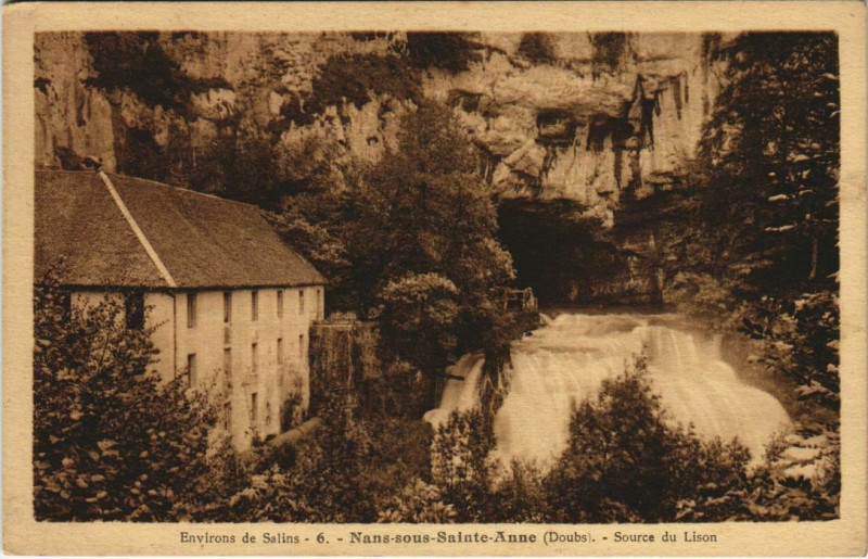 Carte postale ancienne Nans-sous-Sainte-Anne Source du Lison - Environs de Salins à Nans-sous-Sainte-Anne