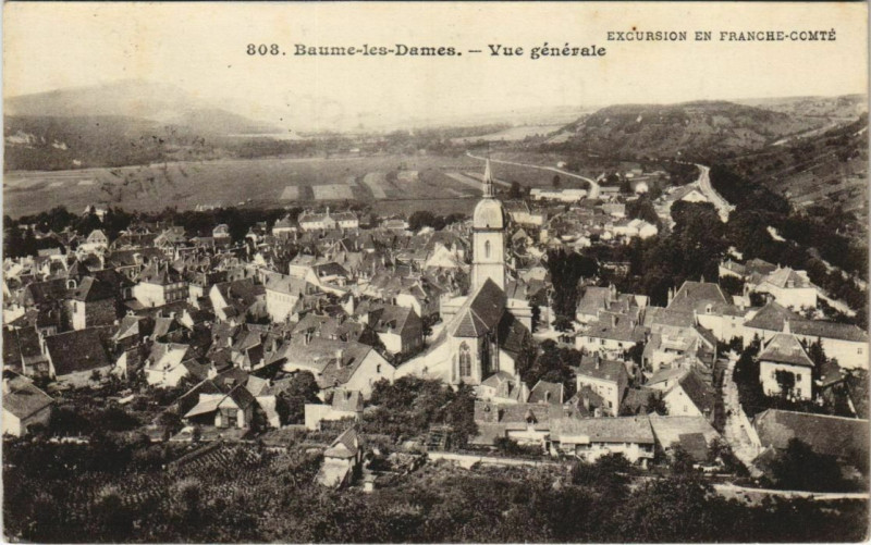 Carte postale ancienne Baume-les-Dames Vue Generale à Baume-les-Dames