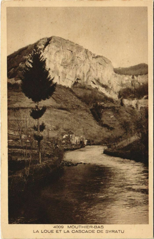 Carte postale ancienne Mouthier-Haute-Pierre Mouthier-Bas - La Loue - Cascade de Syratu à Mouthier-Haute-Pierre