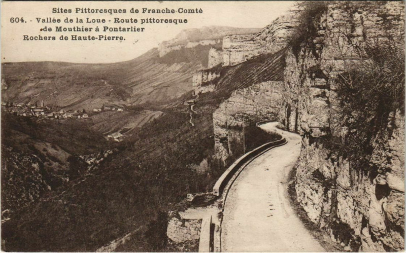 Carte postale ancienne Route Pittoresque de Mouthier-Haute-Pierre a Pontarlier à Mouthier-Haute-Pierre