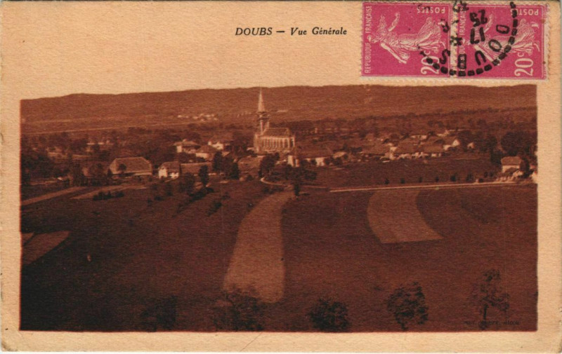 Carte postale ancienne Doubs Vue Generale à Doubs