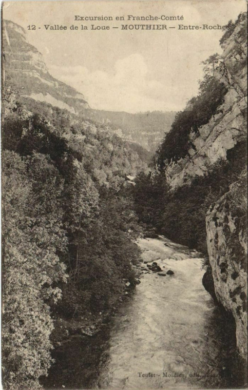 Carte postale ancienne Mouthier-Haute-Pierre Vallee de la Loue - Entre Roches à Mouthier-Haute-Pierre