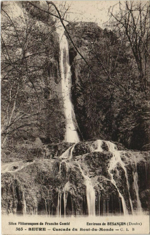 Carte postale ancienne Beure Cascade du Bout du Monde - Environs de Besancon à Beure