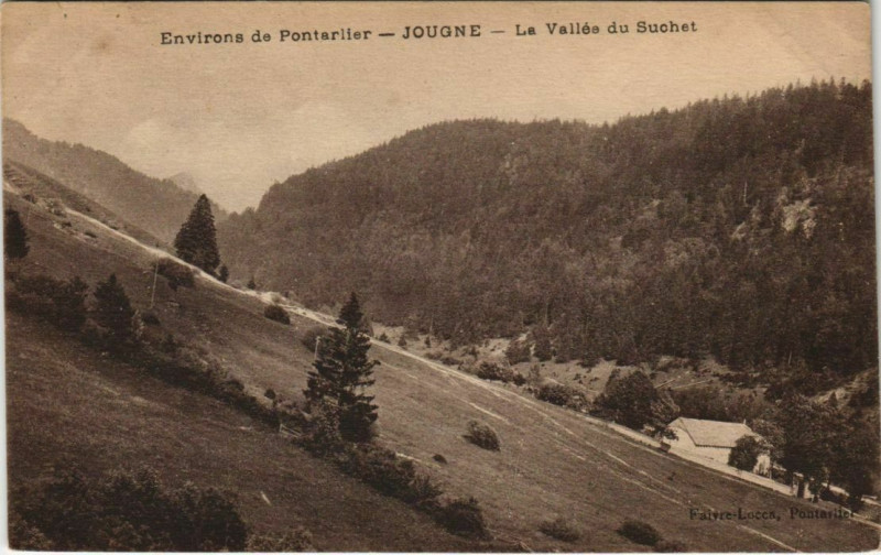 Carte postale ancienne Jougne La Vallee du Suchet - Environs de Pontarlier à Jougne