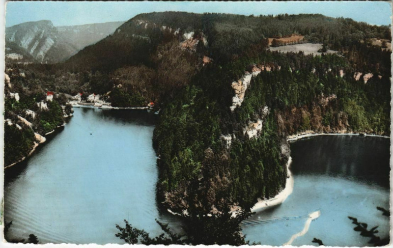Carte postale ancienne Villers-le-Lac Boucle du Doubs et Rocher du Sphinx à Villers-le-Lac