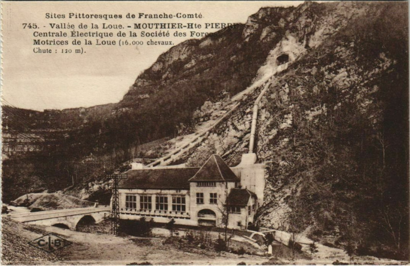 Carte postale ancienne Mouthier-Haute-Pierre Centrale Electrique à Mouthier-Haute-Pierre