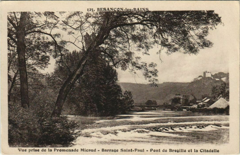 Carte postale ancienne Besancon Besancon-les-Bains - Vue prise de la Promenade Micaud à Besançon