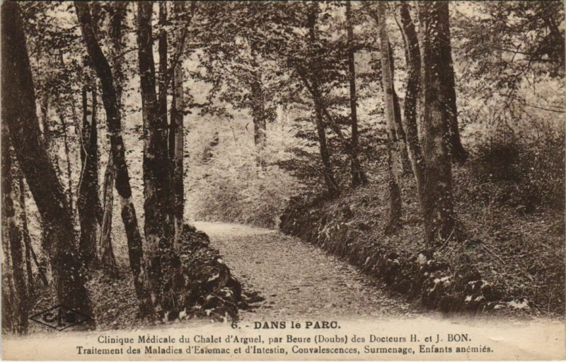 Carte postale ancienne Arguel Beure - Fontain - Clinique Medicale du Chalet d'Arguel à Beure