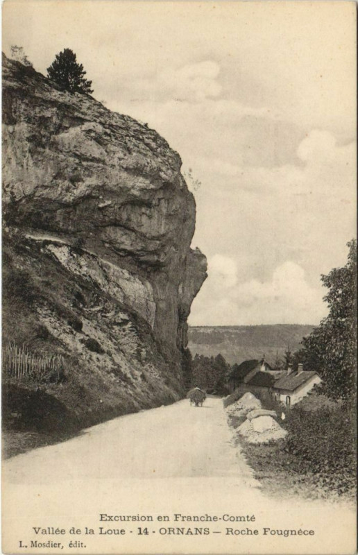 Carte postale ancienne Ornans Roche Fougnece à Ornans