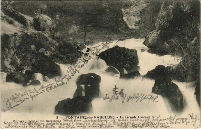 Carte postale ancienne Vaucluse Fontaine-deVAUCLUSE - La Grande Cascade à Vaucluse