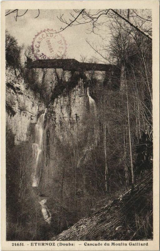 Carte postale ancienne Eternoz Cascade du Moulin Gaillard à Éternoz