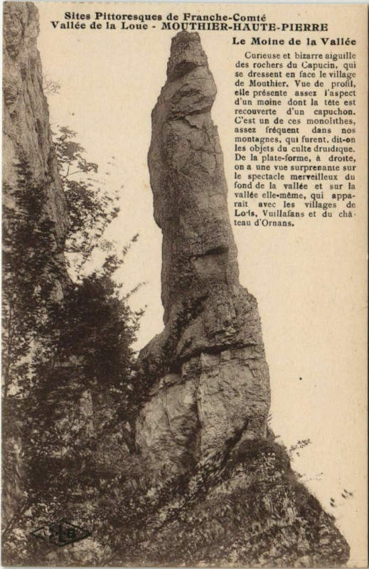 Carte postale ancienne Mouthier-Haute-Pierre Le Moine de la Vallee à Mouthier-Haute-Pierre