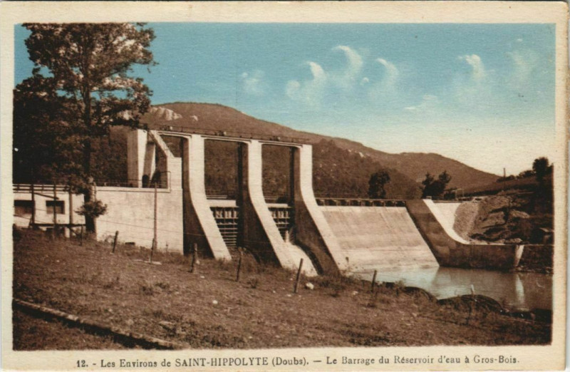Carte postale ancienne Grosbois Le Barrage du Reservoir d'Eau a Grosbois à Grosbois