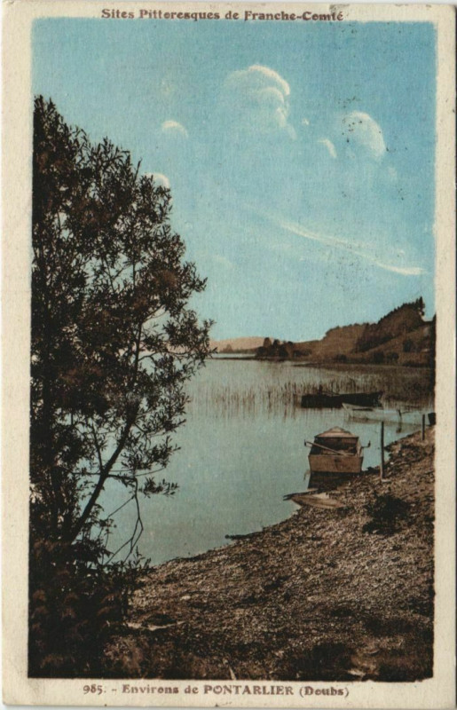 Carte postale ancienne Environs de Pontarlier - Lake Scene à Pontarlier