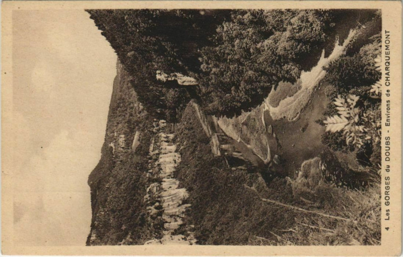 Carte postale ancienne Charquemont Environs - Les Gorges du Doubs à Charquemont