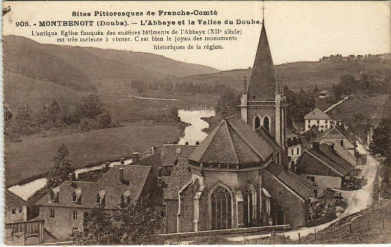 Carte postale ancienne Montbenoit L'Abbaye et la Vallee du Doubs à Montbenoît