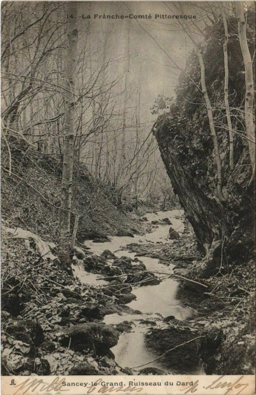 Carte postale ancienne Sancey-le-Grand Ruisseau du Dard à Sancey