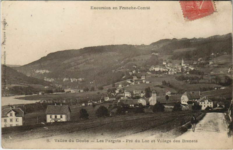 Carte postale ancienne Les Pargots Les Brenets - Villers-le-Lac - Pre du Lac à Villers-le-Lac