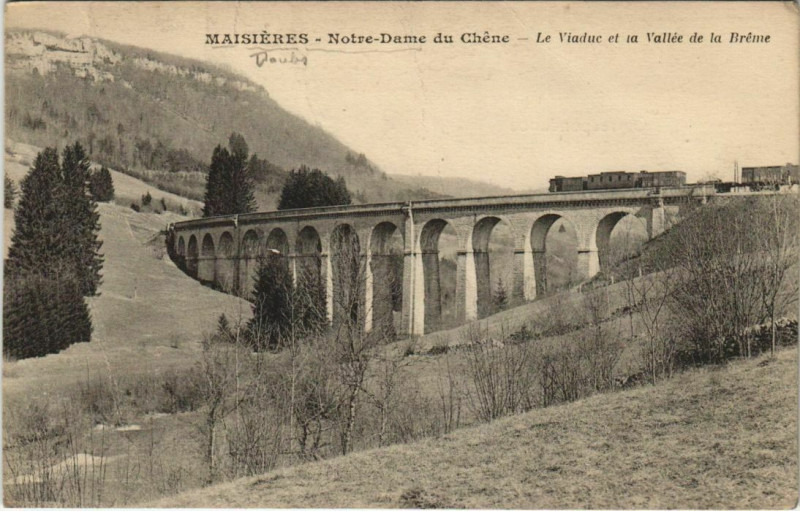 Carte postale ancienne Scey-Maisieres Notre-Dame du Chene - Viaduc - Vallee de la Breme à Scey-Maisières