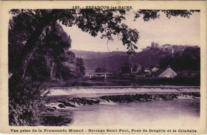 Carte postale ancienne Besancon Besancon-les-Bains - Vue prise de la Promenade Micaud à Besançon